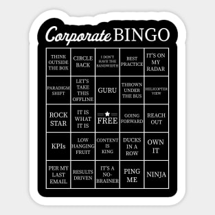 Corporate Jargon Buzzword Bingo Card Sticker
